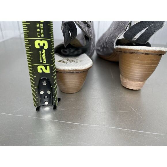 Rieker Leather Sandaly Comfort Heels Metallic Silver Size EU 41 US 10 - Picture 6 of 6